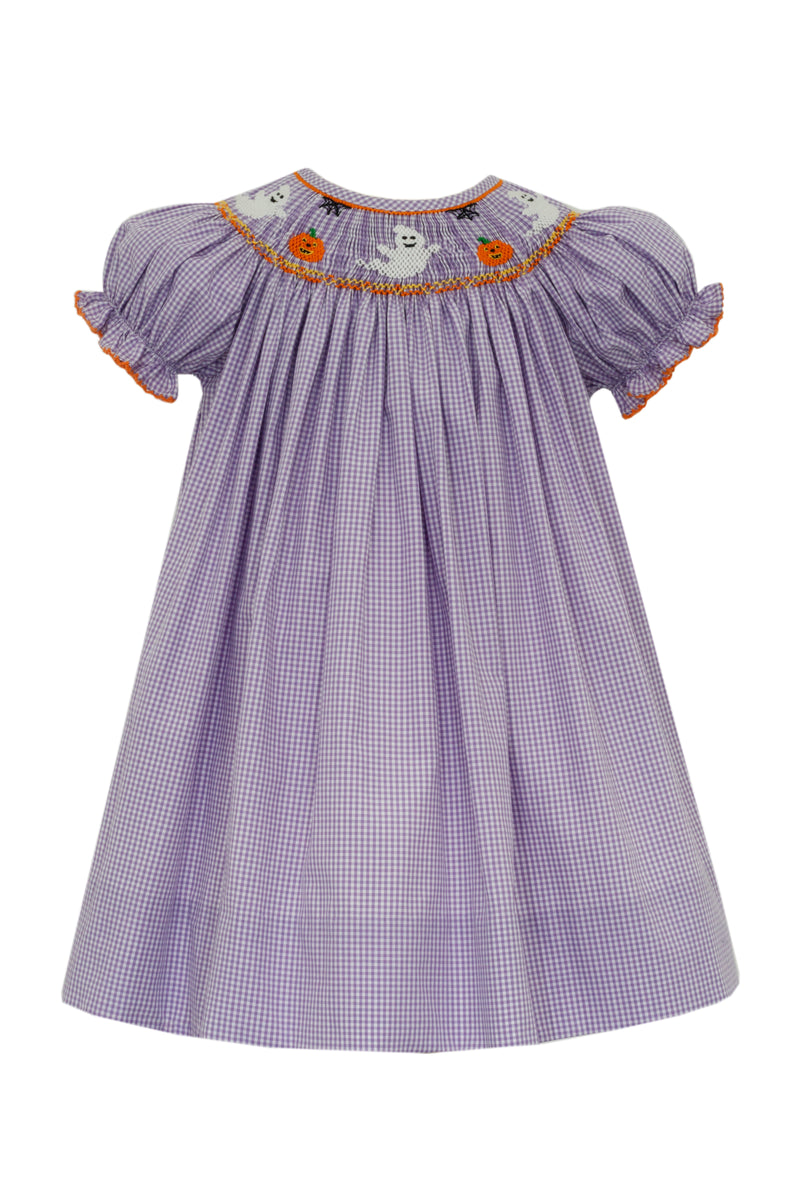 Halloween Girl's Purple Gingham Bishop