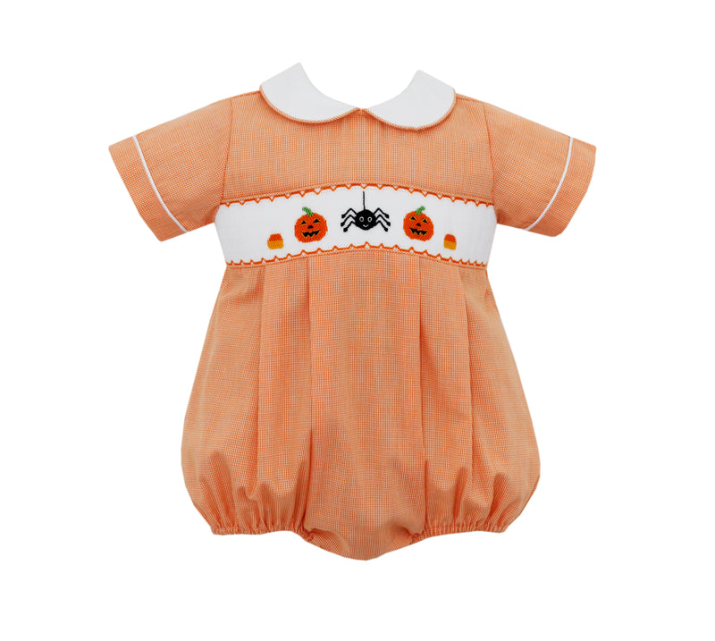 121BB Boy Orange Micro Spider Short Bubble - Born Childrens Boutique