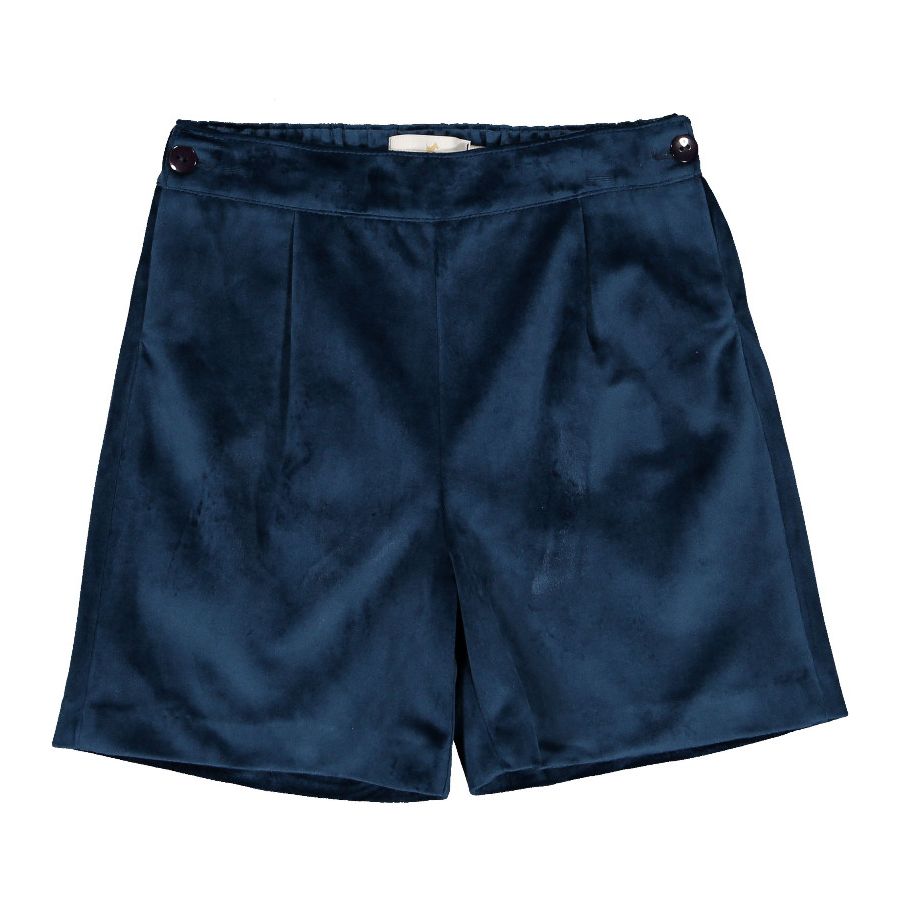 Mysterious Blue Velvet Shorts - Born Childrens Boutique