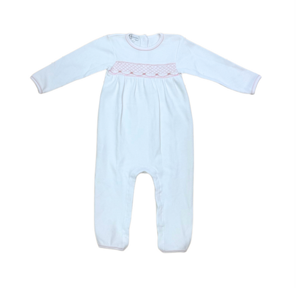 Classic Baby Smocked Playsuit, Pink