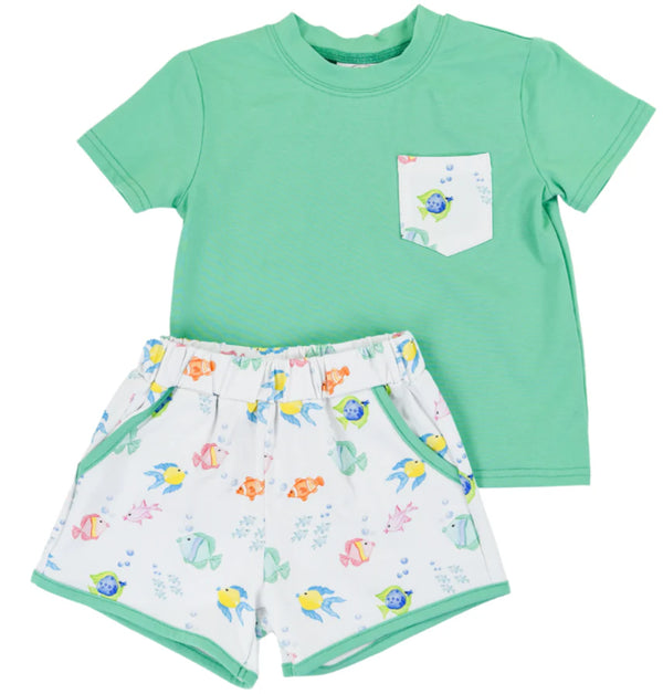 Pre-Order Fish Frenzy Boys Play Pocket Short Set