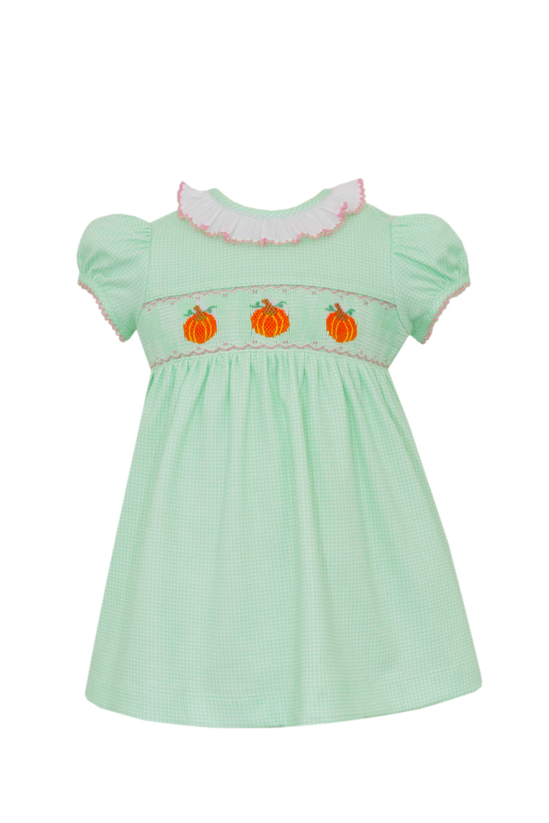 Pumpkin Dress Green Check Knit