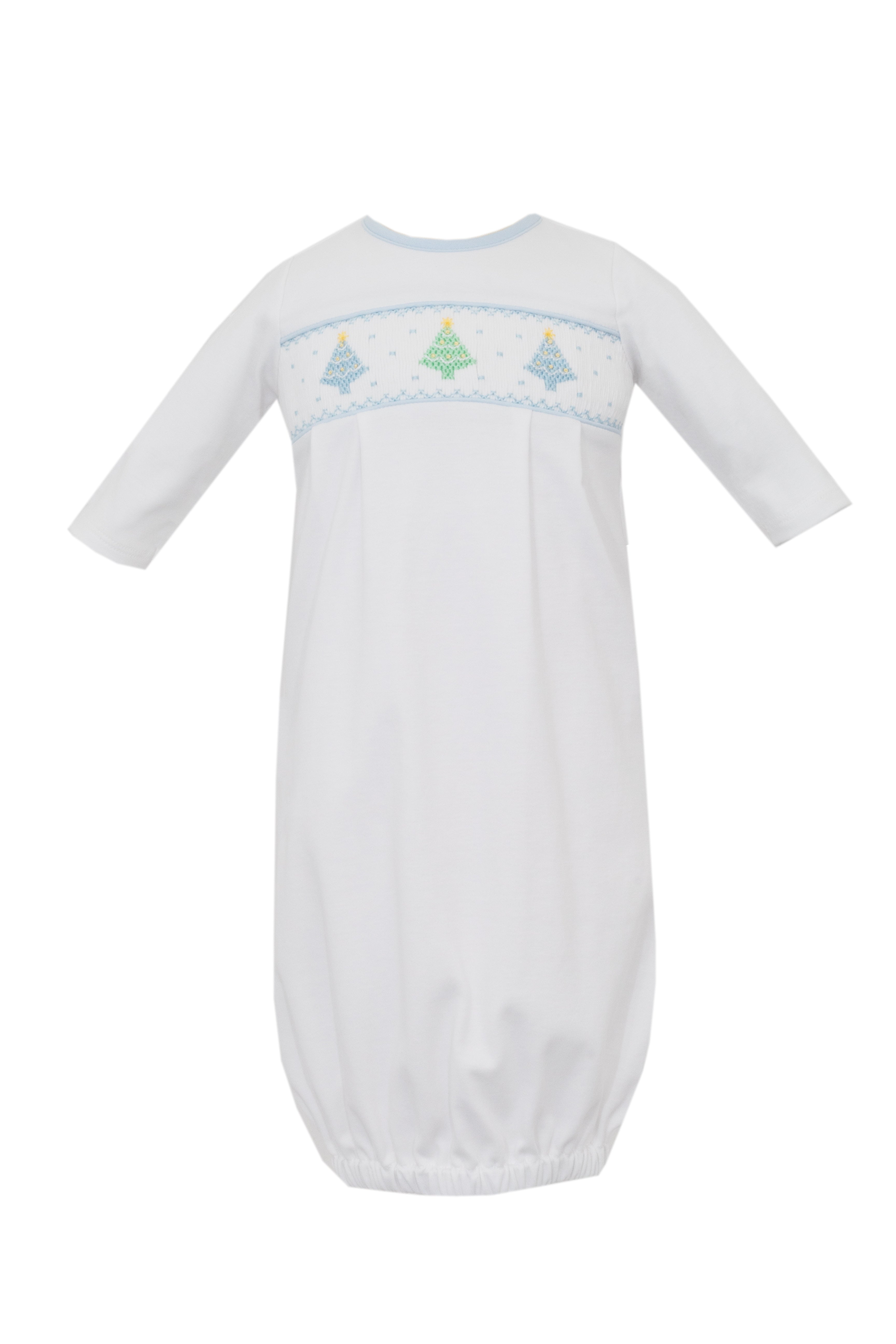 Christmas Trees Boy Sac L/S White - Born Childrens Boutique