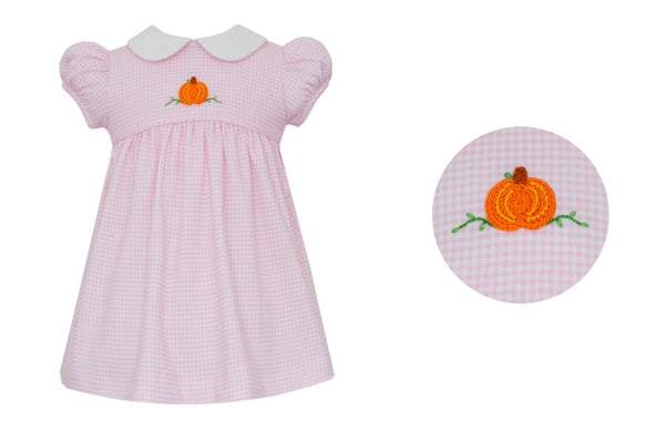 Pumpkin Dress Pink Gingham Knit