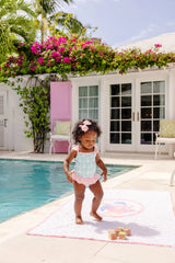 St. Lucia Swimsuit - Hanover Hand Block with Palm Beach Pink