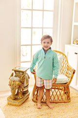 Shelton Shorts Tennis Pro Plaid With Turks Teal Stork - Born Childrens Boutique