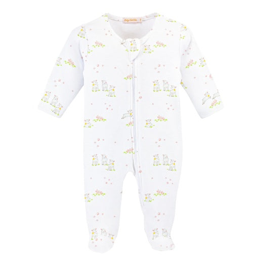 Baby Lamb Pink Footie - Born Childrens Boutique