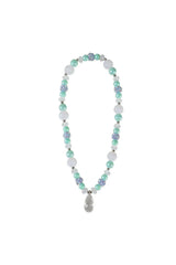 Frozen Crystal Necklace  Teal/White