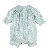 Dancing Roses Smocked Bubble, Blue