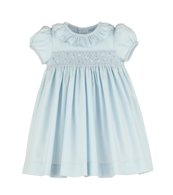 Silverstone Flower Smocked Dress, Blue