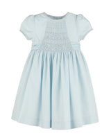 Silverstone Smocked Dress w/Sash, Blue