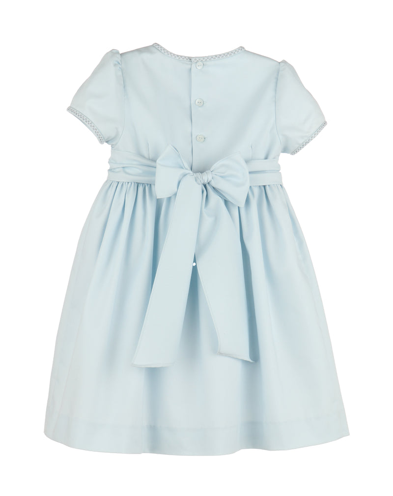 Silverstone Smocked Dress w/Sash, Blue