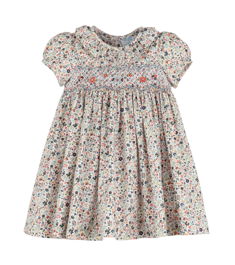 Majestic Floral Smock Dress, Blue