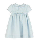 Smocked Checkered Dress Collar, Blue