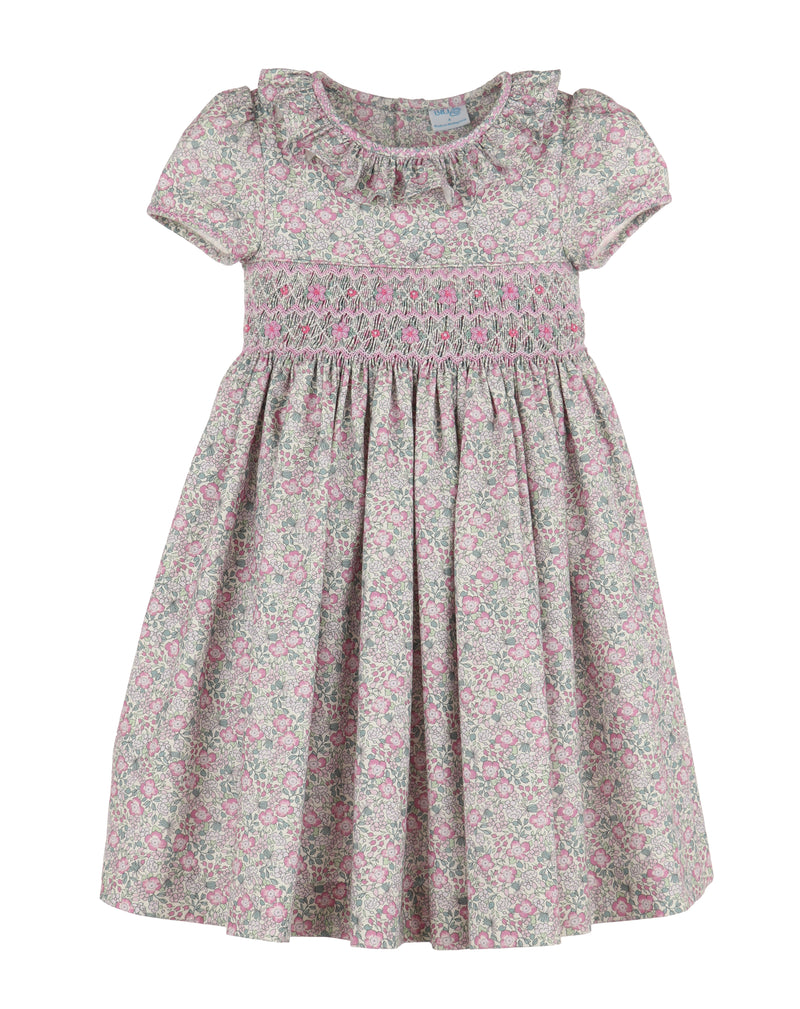 Lavish Floral Smocked Dress, Lilac