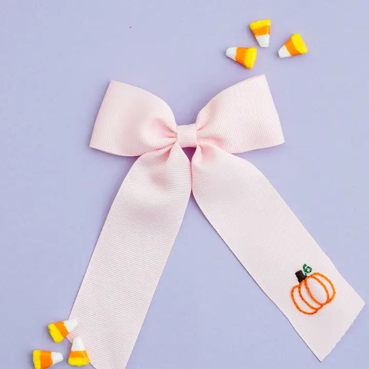 Small Pumpkin Bow - Pink