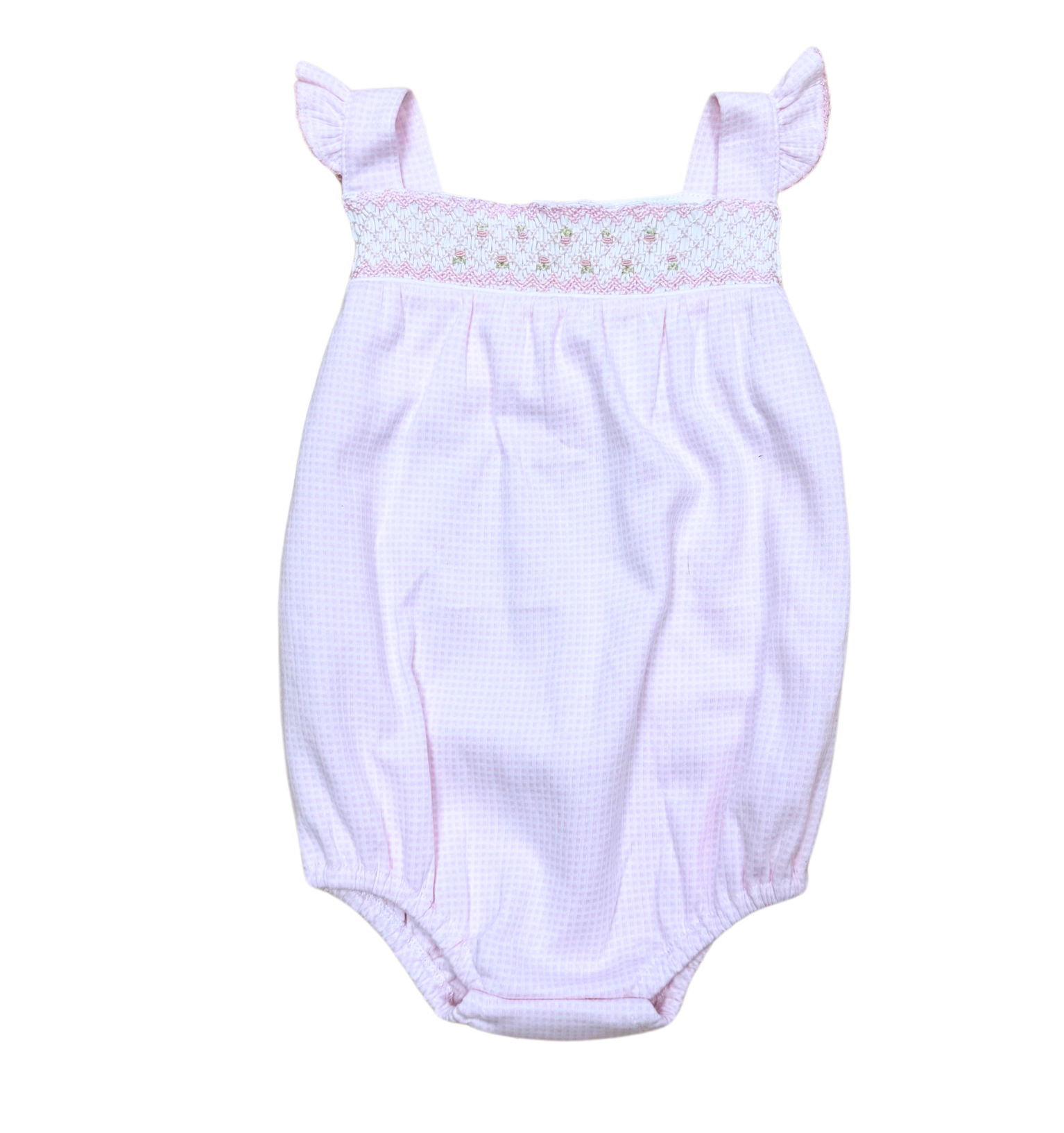 Smocked Romper Pink - Born Childrens Boutique