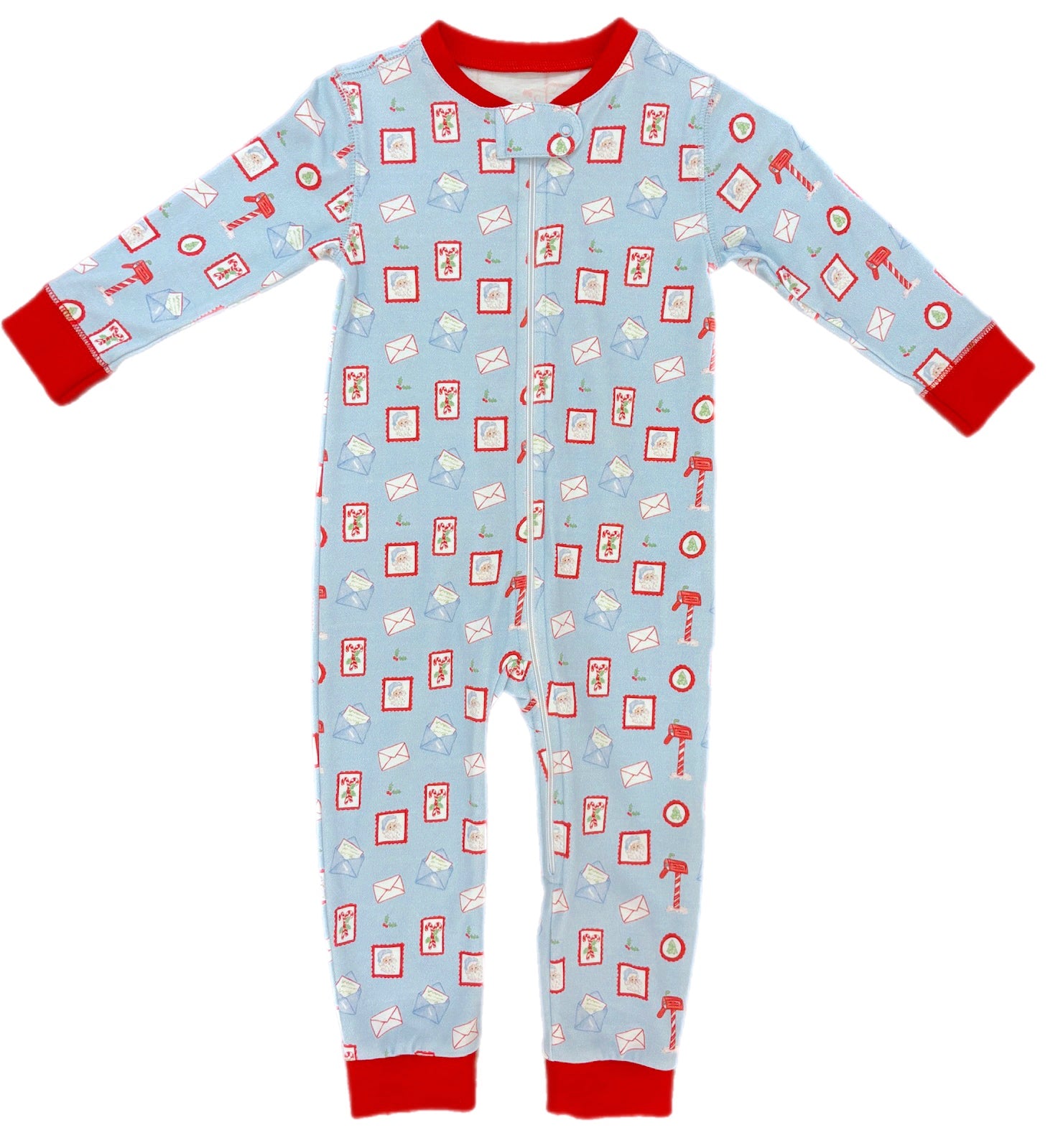 Boys Zip Up Jammies Letters to Santa - Born Childrens Boutique