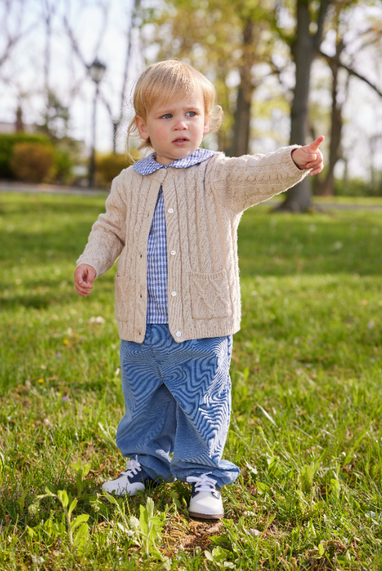 Intarsia Sweater - Fall Blooms, 4T / Blue