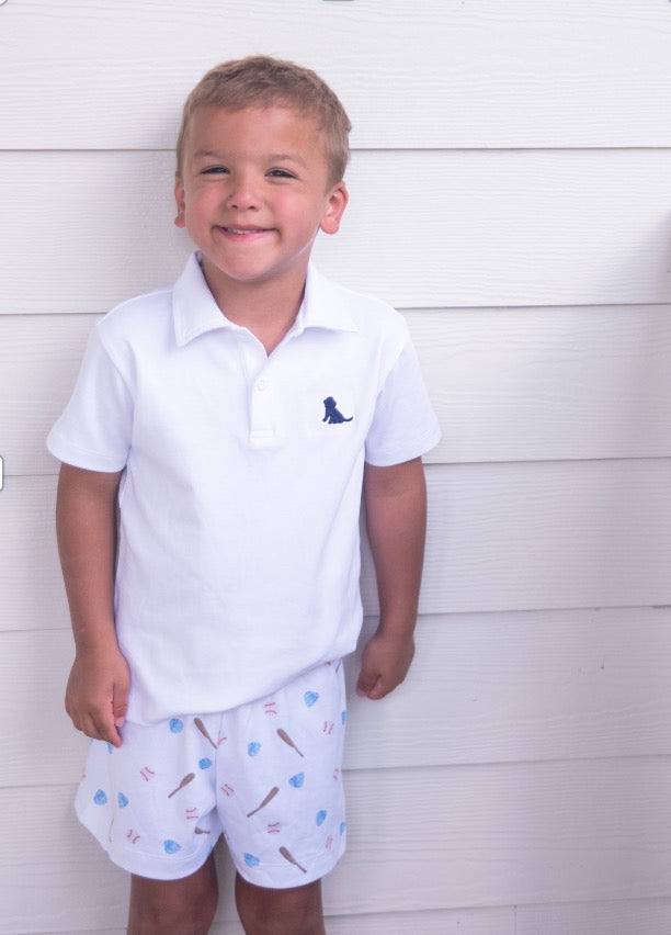 Pre-Order Conrad Shorts - Baseball - Born Childrens Boutique