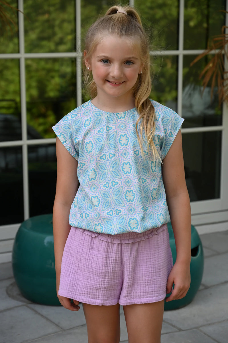 Sadie Shorts - Orchid Gauze - Born Childrens Boutique