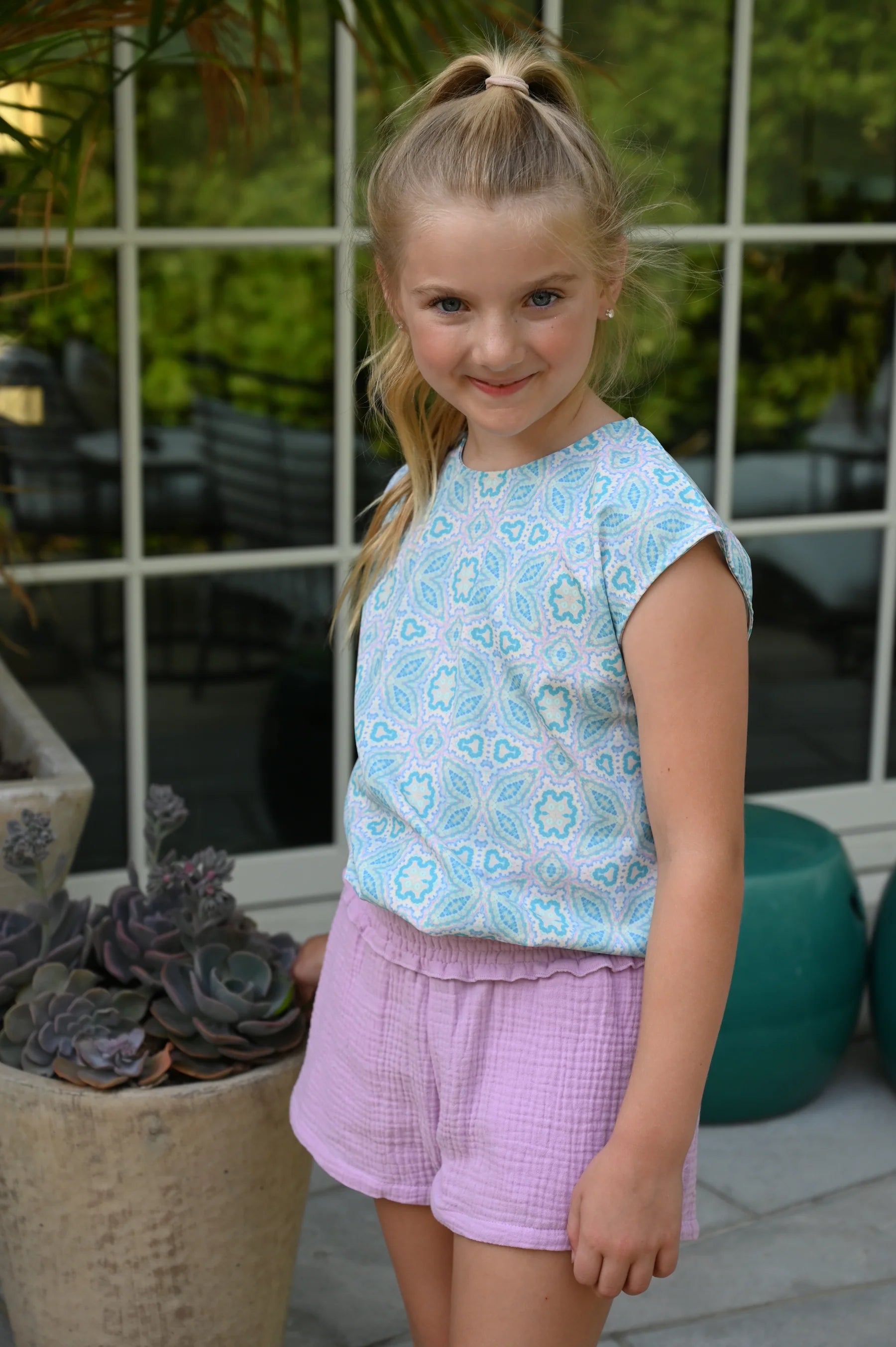 Sadie Shorts - Orchid Gauze - Born Childrens Boutique