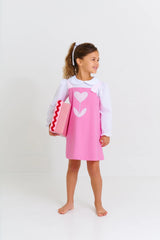 Jillian Jumper - Hamptons Hot Pink & Palm Beach Pink with Heart Tulip Applique