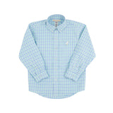 Dean's List Dress Shirt - Sunrise Blvd. Blue & Turks Teal Chandler Check with Multicolor Stork