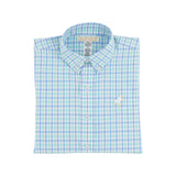 Dean's List Dress Shirt - Sunrise Blvd. Blue & Turks Teal Chandler Check with Multicolor Stork