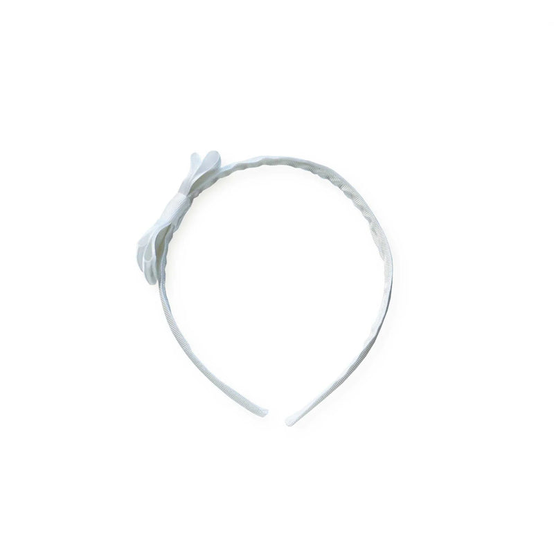 Audrey Satin Headband, White - Born Childrens Boutique