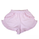 Pre-Order Kinley Ruffled Knit Short - Pink Gingham