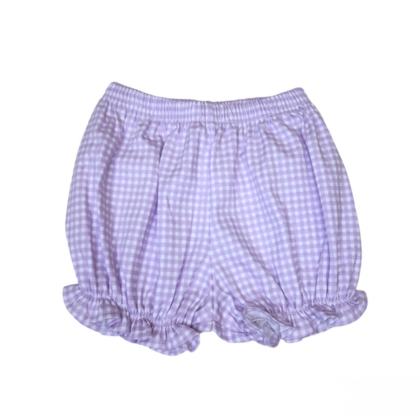 Pre-Order Summer Knit Girl Bloomers - Lavender Gingham