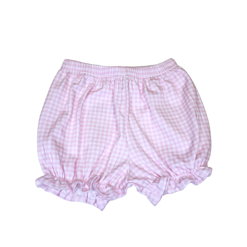 Pre-Order Summer Knit Girl Bloomers - Pink Gingham