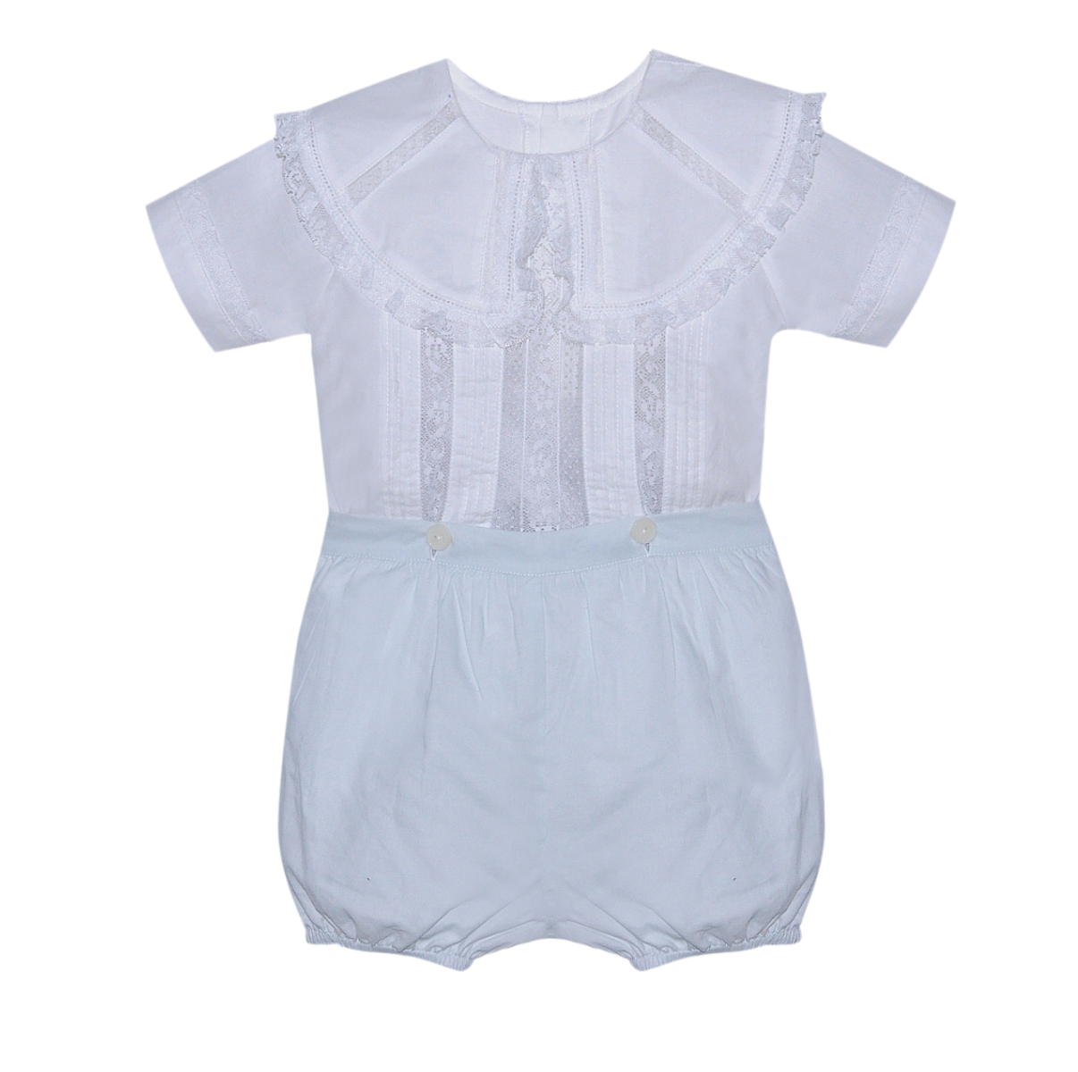 Pre-Order Jame Button On Suit White - Born Childrens Boutique