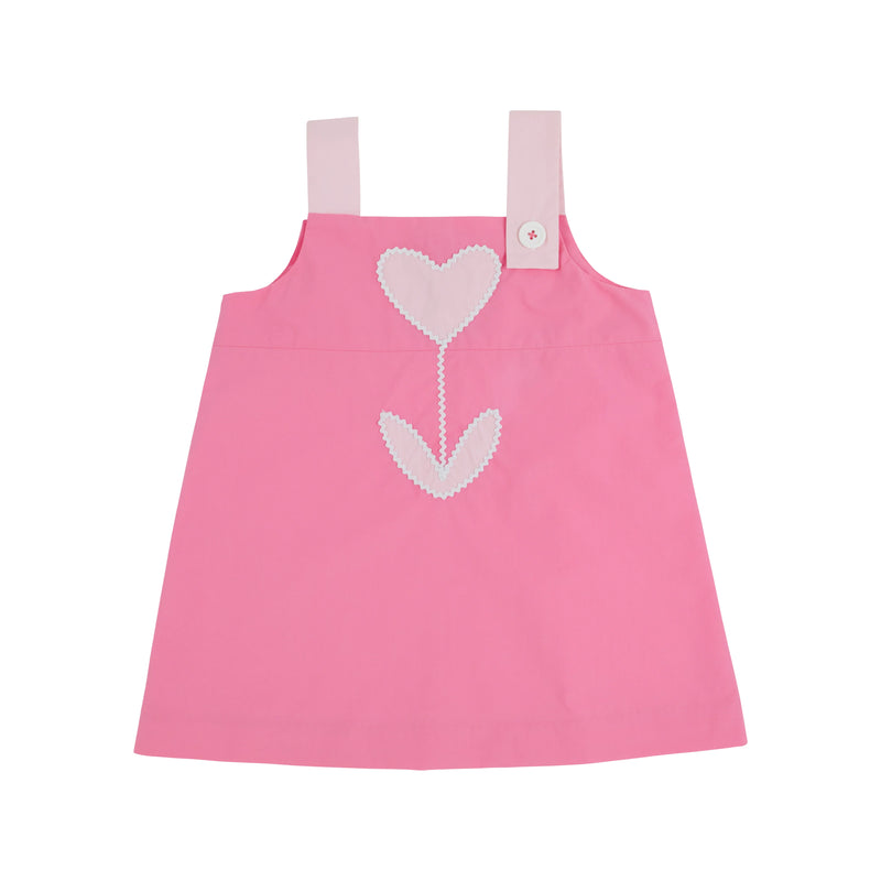 Jillian Jumper - Hamptons Hot Pink & Palm Beach Pink with Heart Tulip Applique