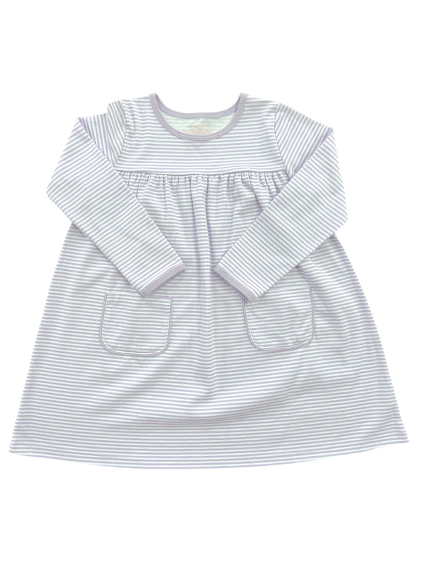 Pre-Order Lennon Pocket Dress, Lavender Stripe