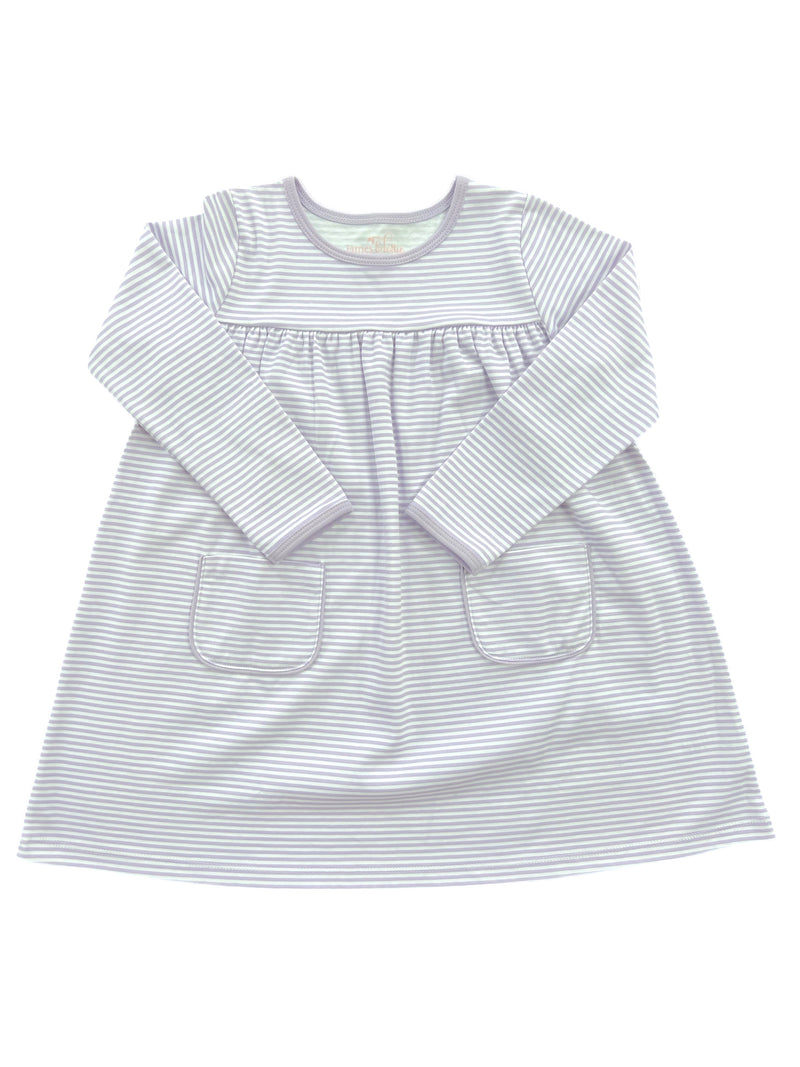 Pre-Order Lennon Pocket Dress, Lavender Stripe