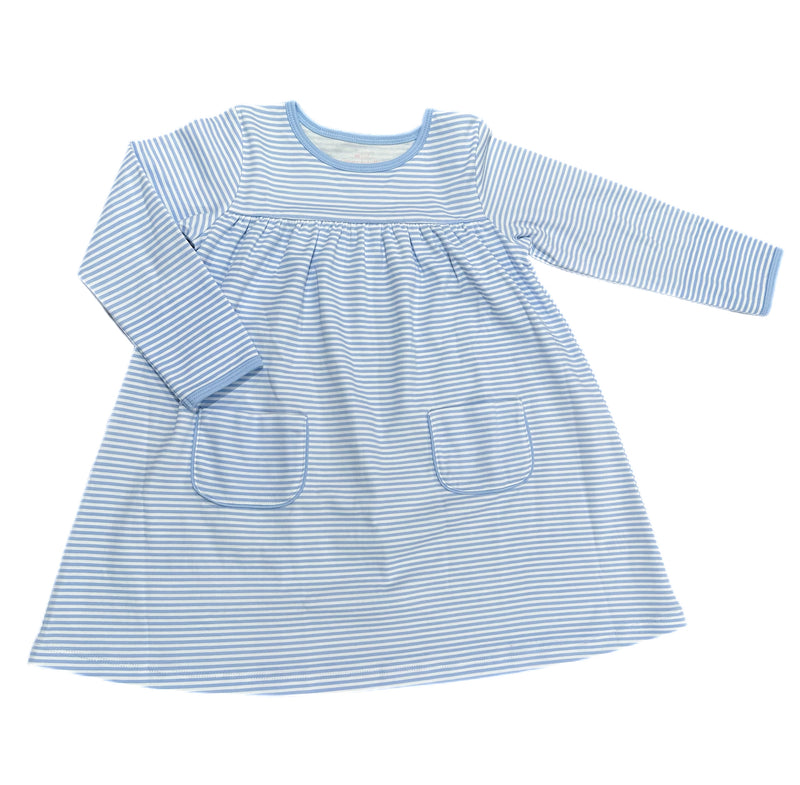 Lennon Pocket Dress, Light Blue Stripe