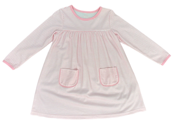 Pre-Order Lennon Pocket Dress, Light Pink Stripe