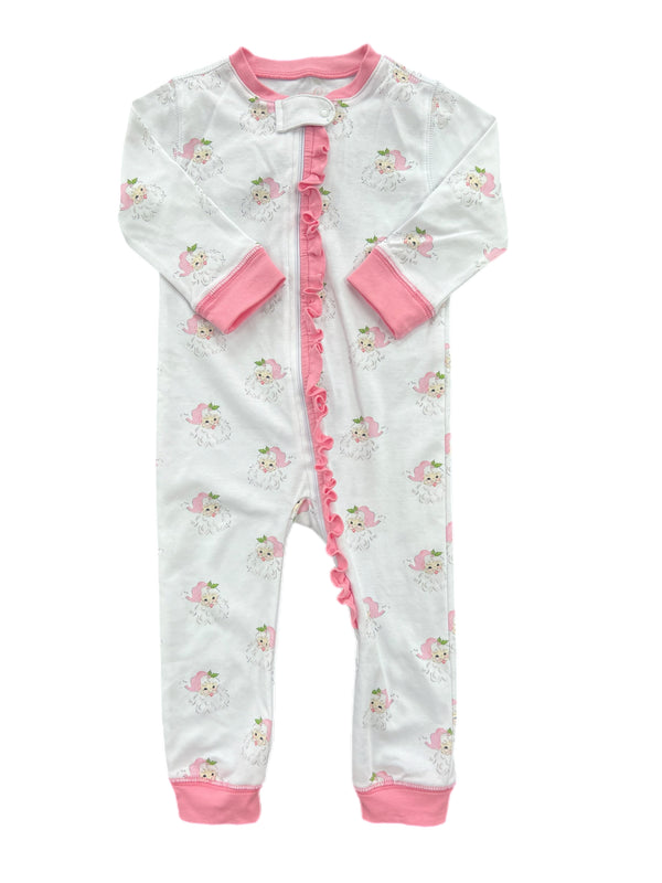 Pre-Sale Girls Zip Up Jammies Santa