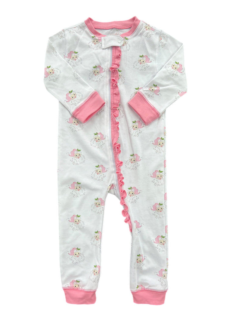 Pre-Sale Girls Zip Up Jammies Santa