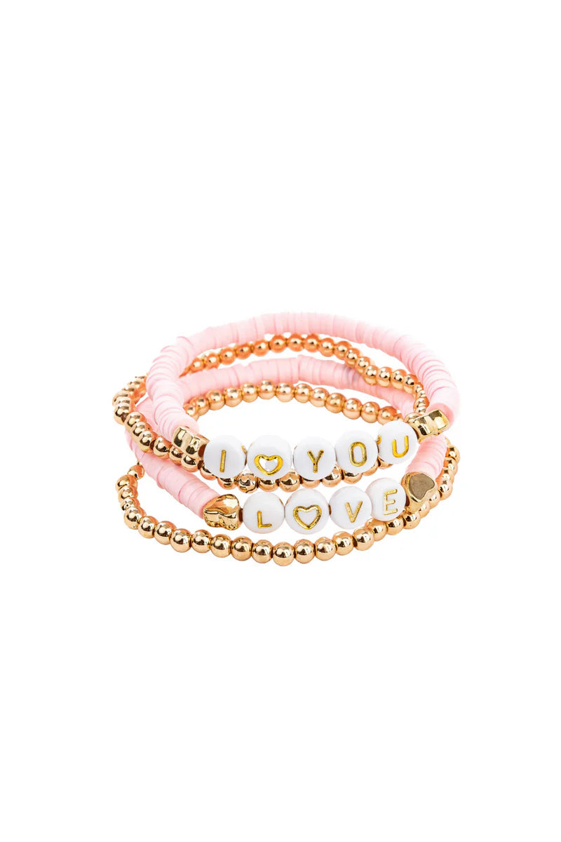 Pink Love Bracelet Set - Born Childrens Boutique