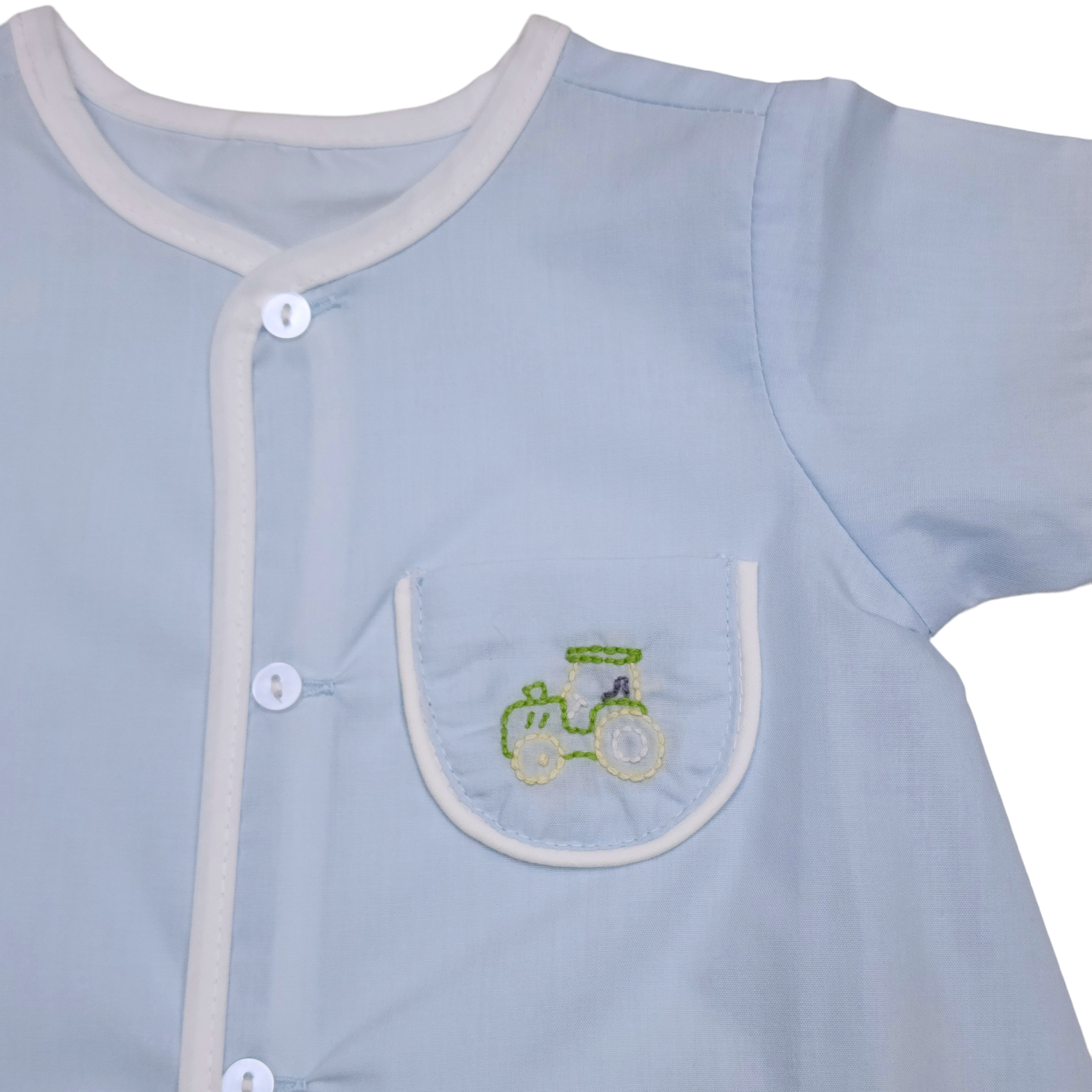 Blue Lane Boy Daygown - Tractor - Born Childrens Boutique