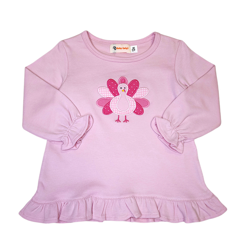 Girl Turkey Swing Top Lt Pink