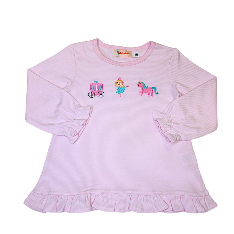 3 Fairytale Characters Lt Pink Stripe Shirt