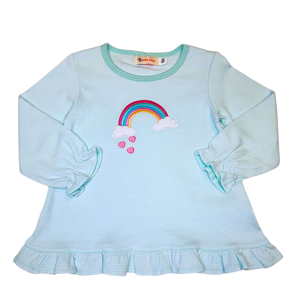 Rainbow Hearts Lt Jade Stripe Shirt