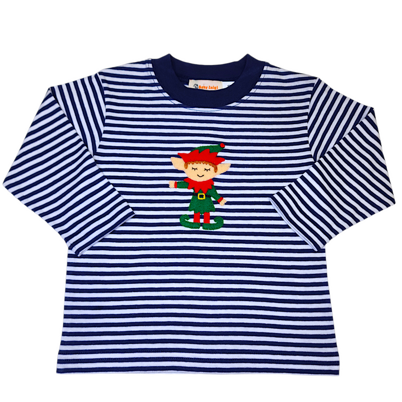 Christmas Elf Shirt Dk Royal Stripe