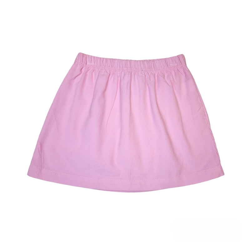 Cord Skirt Plain Light Pink