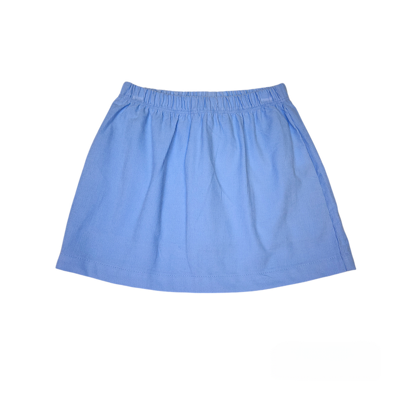 Cord Skirt Plain Sky Blue