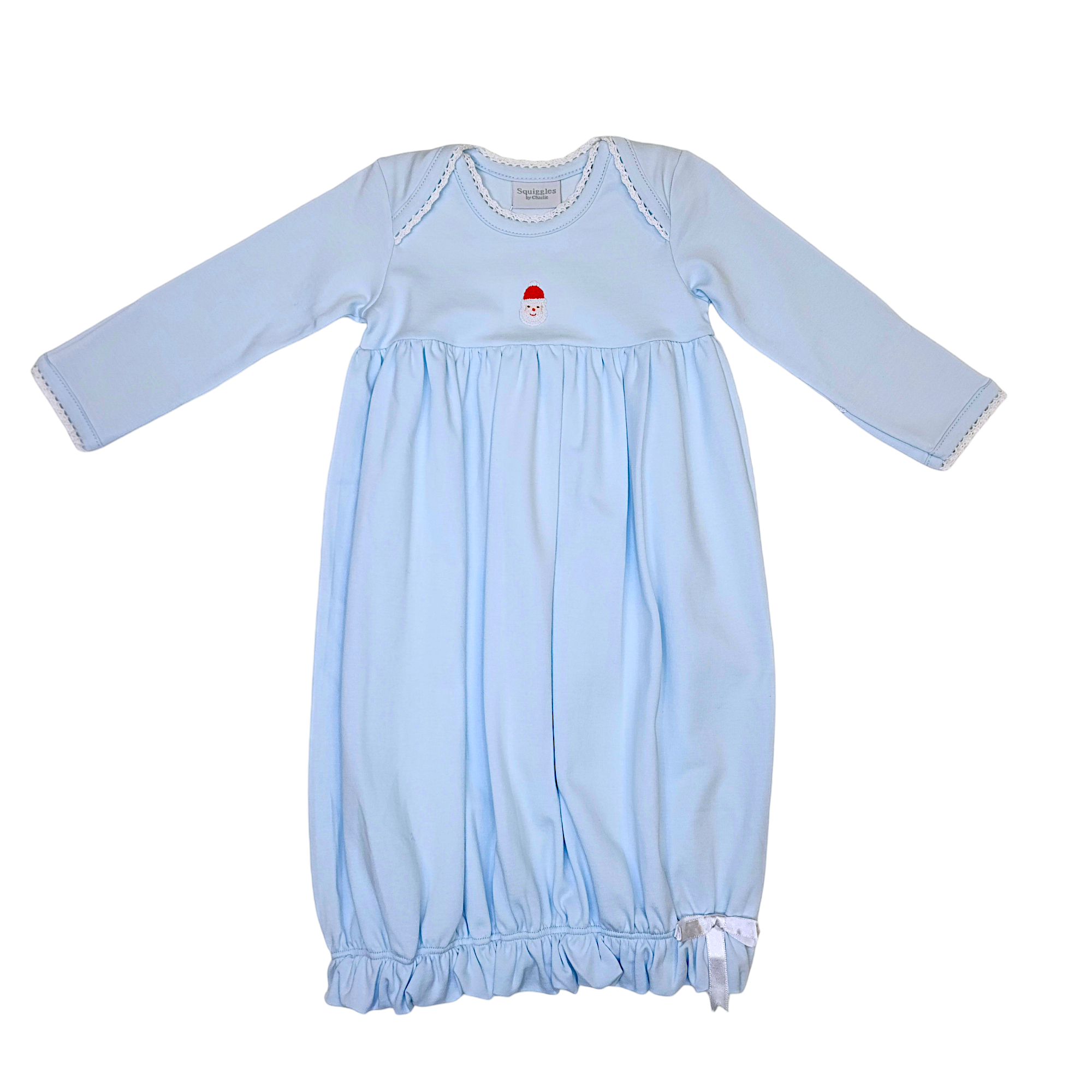 Mini Santa Face Gown Blue - Born Childrens Boutique